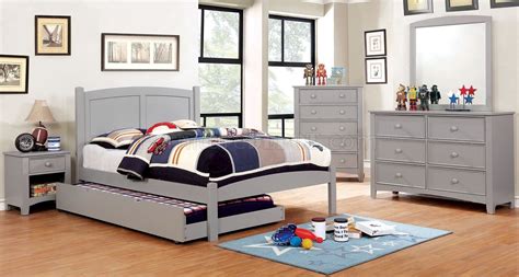 Shop our selection of kid's bedroom sets in full and twin sizes to completely outfit their room in style. Cara 4PC Youth Bedroom Set CM7903GY in Gray w/Options