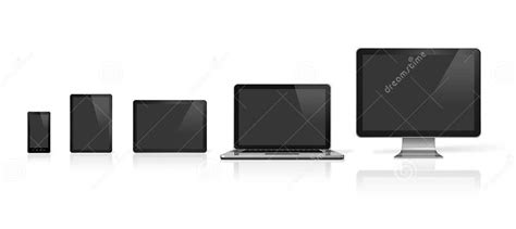 Computer Laptop Mobile Phone And Digital Tablet Pc Stock Illustration
