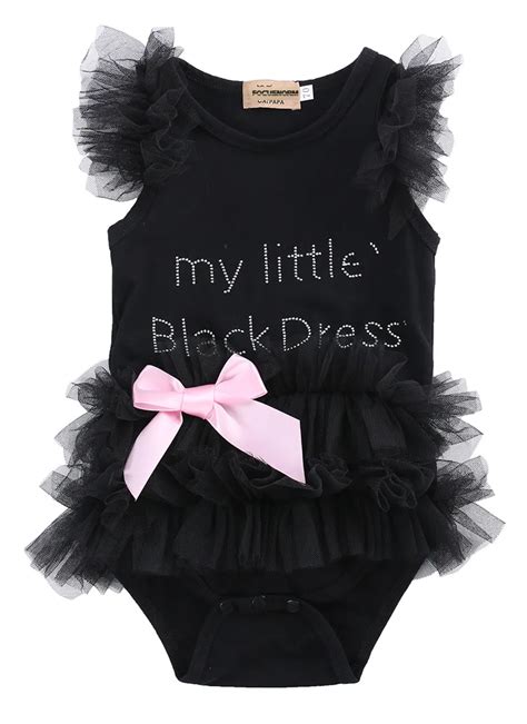 New Baby Bodysuits Infant Baby Girls Summer Clothes My Little Black
