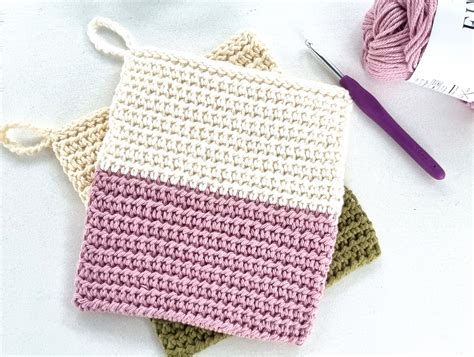 thermal half double crochet potholder pattern my crochet space