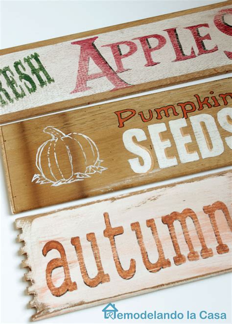 There are many things to love about fall, not just pumpkins, am i right? Remodelando la Casa: Fall Decor with DIY Fall Signs