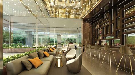 Lobby Lounge As Grand As Five Star Hotel Lobby With High Ceiling And