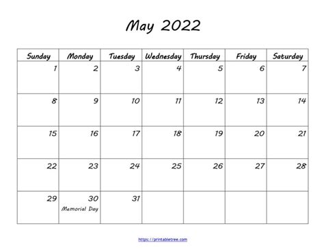 May Calendar 2022 Printable Calendar Printables Free Blank