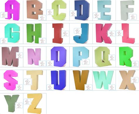3d Cuadrado Bloque Letra Alfabeto Completo De La A A La Etsy