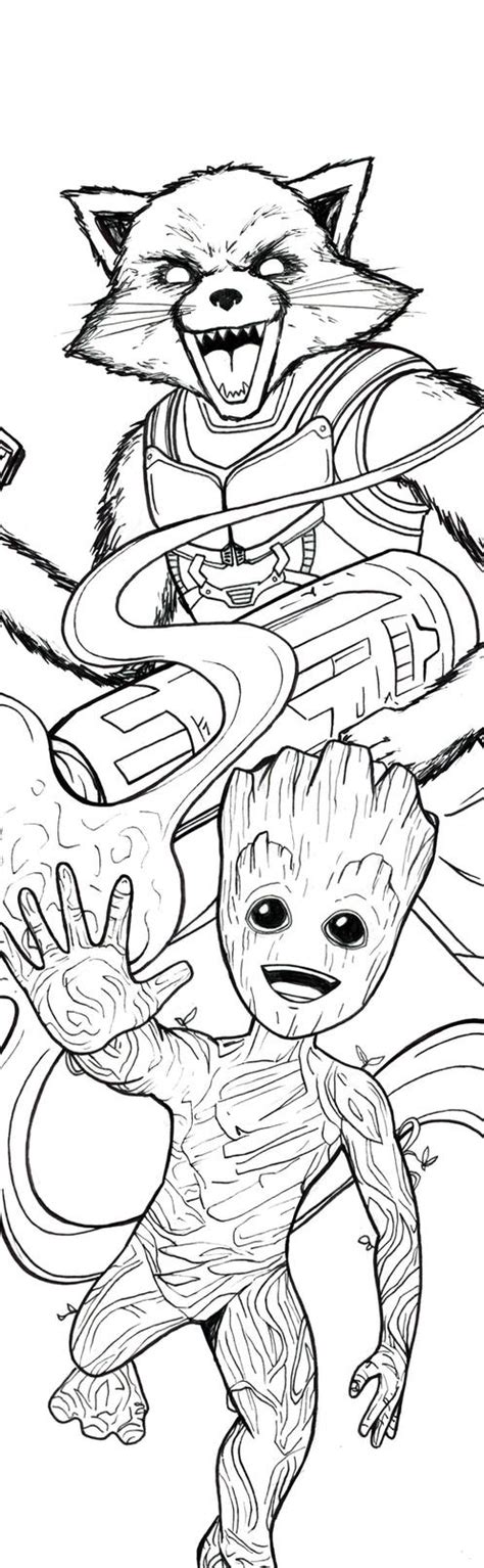 Rocket And Baby Groot Art Inks By Richbernatovech On Deviantart