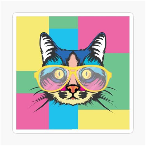 Cat Pop Art 120 Sticker By Mikullovci Pop Art Cat Pop Art Posters