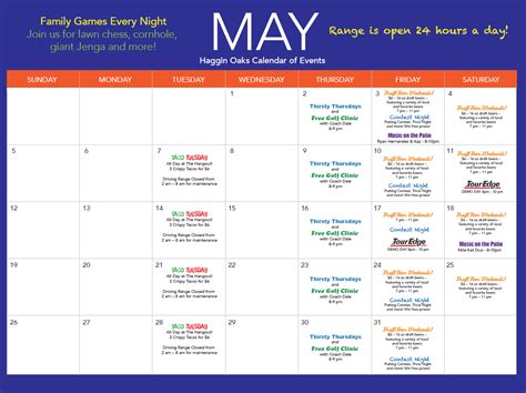 May Calendar Of Events Haggin Oaks