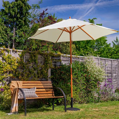 Garden Patio Parasol Umbrella Hardwood Frame 27m Outdoor Beach Sun