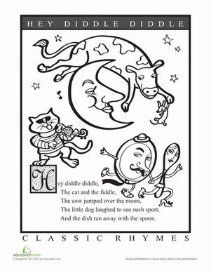 Prek early childhood nursery rhymes printable activities i abcteach provides over 49,000 worksheets page 1. Hey Diddle Diddle Coloring Page | First Grade | Nursery ...