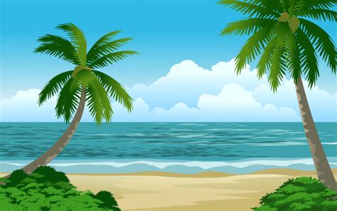 Premium Vector Beautiful Tropical Beach Scenery With