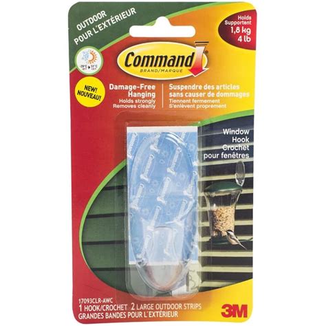 Command Large Clear Window Hook With Outdoor Strips Home Hardware