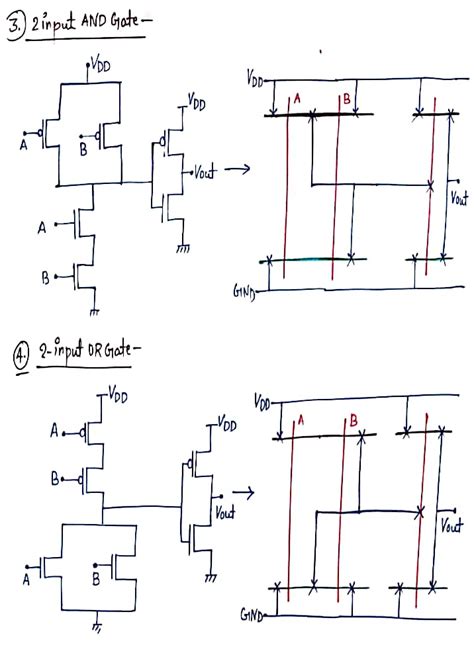 Solved Draw Stick Diagrams For A 2 Input Nand Gate A 2 Input Nor