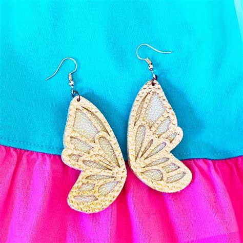 Diy Cricut Faux Leather Butterfly Earrings Amy Romeu