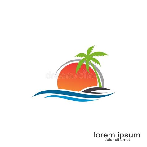 Landscapes Island Logo Design Stock Vector Illustration Of Sample