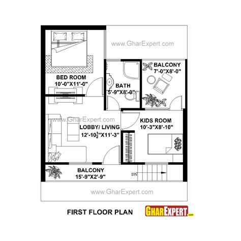 It's bing's 10th birthday and you're invited to the party! House Plan for 25 Feet by 30 Feet plot (Plot Size 83 Square Yards) - GharExpert.com