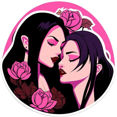 premium vector lesbian couple in love hand drawn flat stylish cartoon sticker icon concept
