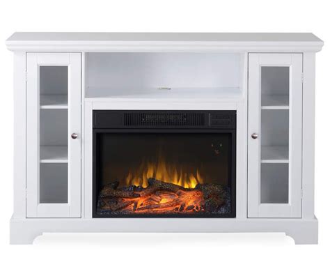 Queenston White Electric Fireplace Console Big Lots White Electric