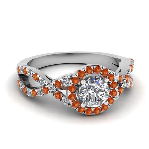 Shop For Stunning Orange Sapphire Engagement Ring Fascinating Diamonds