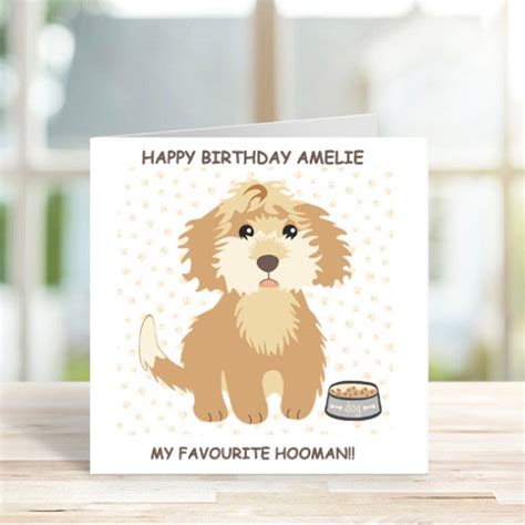 Personalised Dog Card Doodles And Poos Collection Yorkipoo Cavapoo