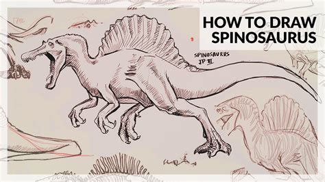52 en el cuarto filme de la saga, jurassic world, hay una referencia a esta pelea cuando el tyrannosaurus destroza el esqueleto de un spinosaurus durante la lucha final de la película. HOW TO DRAW SPINOSAURUS (Jurassic Park 3) - YouTube