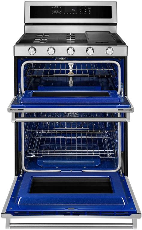 Kitchenaid 60 Cu Ft Self Cleaning Free Standing Double Oven Gas