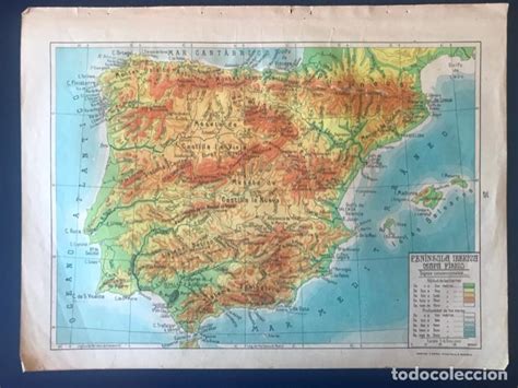 Geografía Mapa Físico Península Ibérica Acheter Cartes