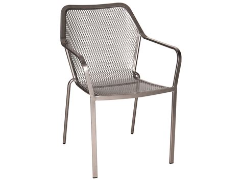 This stackable arm chair will give your reception room a much needed boost of style. Woodard Delmar Wrought Iron Stackable Dining Arm Chair ...
