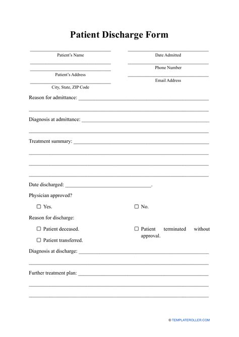 Patient Discharge Form Fill Out Sign Online And Download Pdf