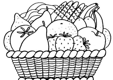 Canasta de frutas para colorear - Imagui