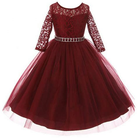 Dreamer P Big Girls Dress Lace Top Rhinestones Tulle Holiday