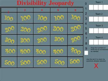 To participate as a player in a game, you do not have to login. Divisibility Rules Jeopardy - Smartboard by Anything you ...