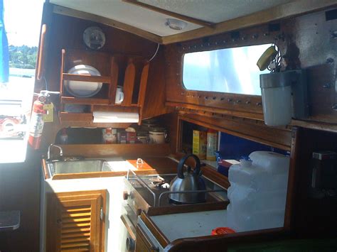 Added Storage Options Above Galley Liveaboard Boats Boat Interior