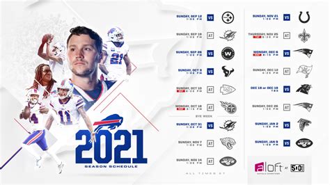 2021 Buffalo Bills Schedule Complete Match Up Information For 2021 Nfl Season