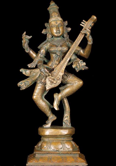 Sold Bronze Dancing Saraswati Statue 125 60b84 Hindu Gods