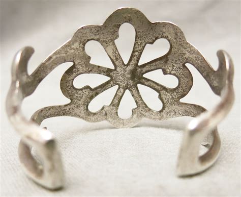 Sand Cast Sterling Silver Bracelet Native American Gem