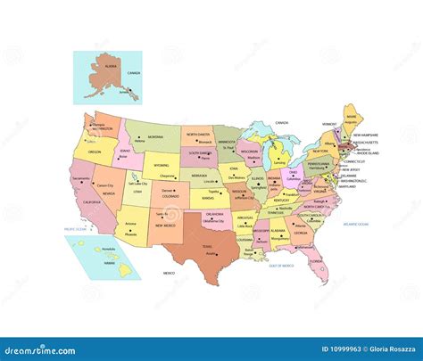 De Kaart Van Verenigde Staten Stock Fotos Afbeelding 10999963