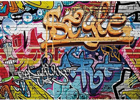 Allenjoy Colorful Graffiti Art Hip Hop Backdrop Retro 80s