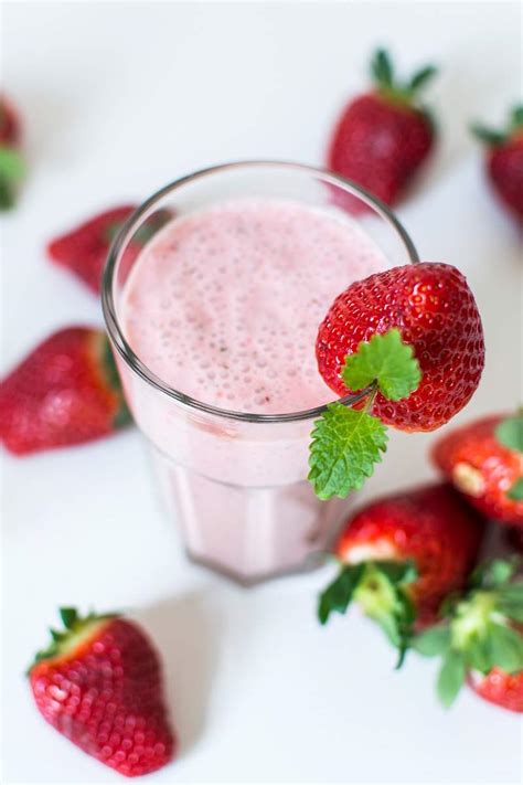 Fresh Strawberry Smoothie With Mint Free Public Domain Photo