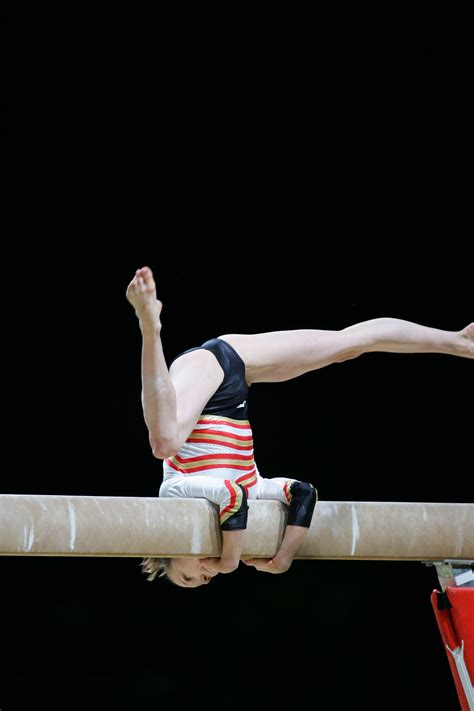 German Female Artistic Gymnast Maike Roll Performing On The Balance