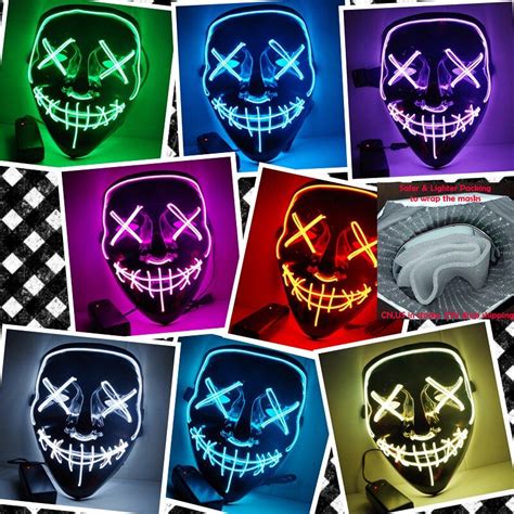 Halloween Mask Led Light Up New Year Funny Masks Party Masks The Purge