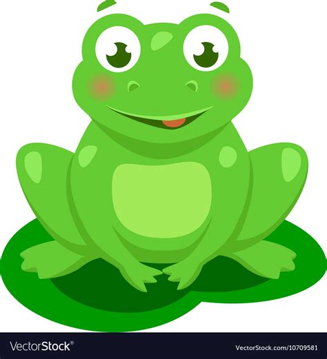 Cute Frog Cartoon Isolated Royalty Free Vector Image