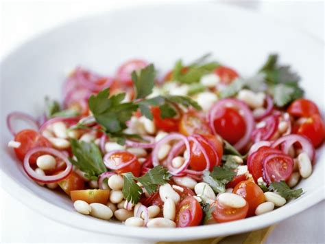 Bohnen -Tomaten- Salat mit Zwiebeln Rezept