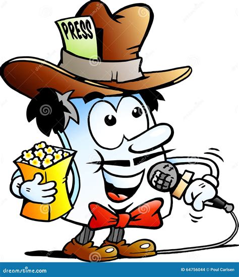 Vector Cartoon Illustration Of A Happy Editor Paper Reporter Mascot