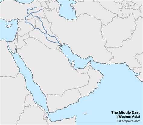 Blank Map Of The Middle East With Rivers