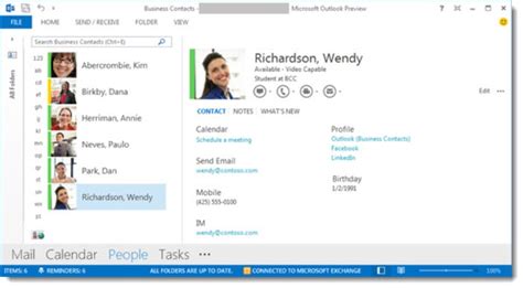 How To View Contact Cards In Outlook 2013 Bruceb Consulting