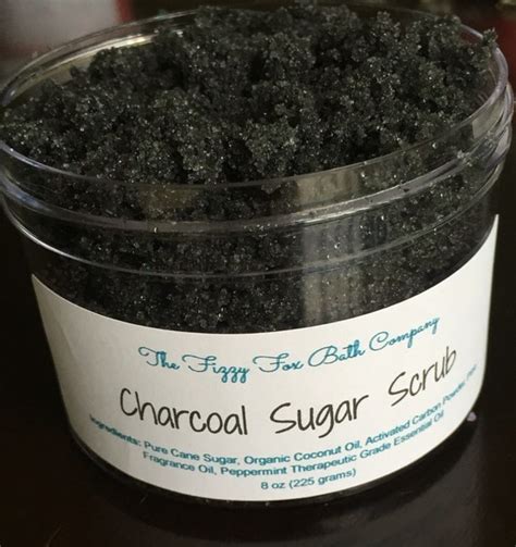 Charcoal Sugar Scrub 8 Oz By Thefizzyfox On Etsy