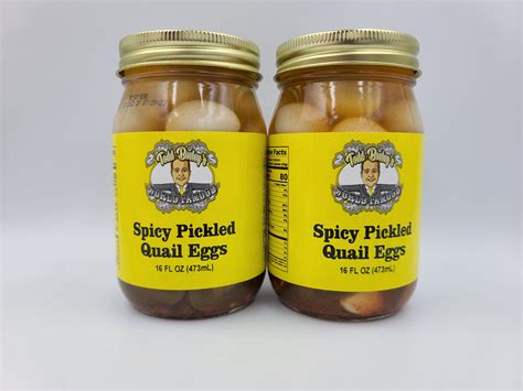 2 Pack Of Todd Bosleys World Famous Spicy Pickled Quail Eggs Comes