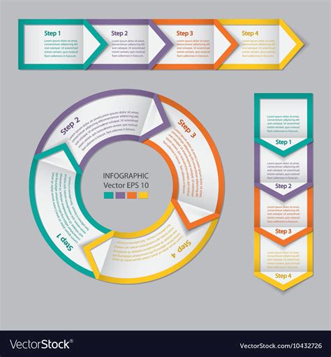 Infographics Process Chart Module Royalty Free Vector Image