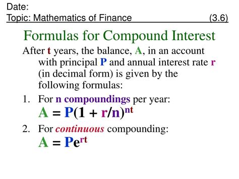 Ppt Formulas For Compound Interest Powerpoint Presentation Free