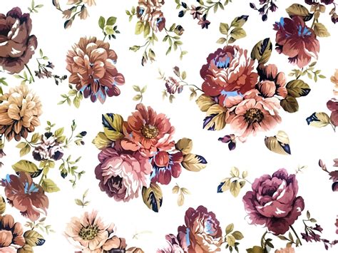 Vintage Floral Texture Background Flower Fabric Pattern Vintage